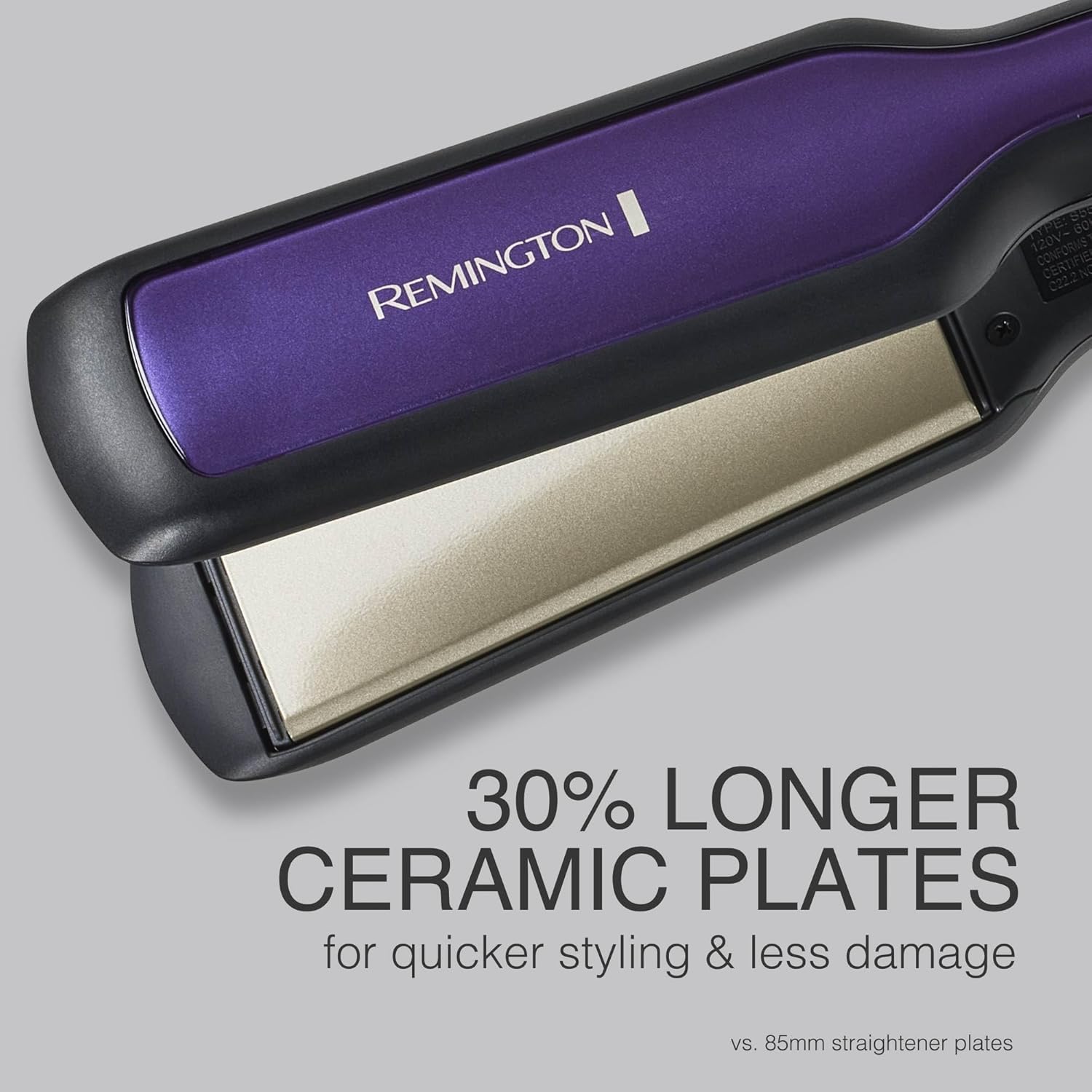 Remington 1 3/4" Flat Iron, Hair Straightener with Anti-Static Technology, 30-Second Heat Up & 60 Minute Auto Shut-Off, 30% Longer Ceramic Floating Plates, Titanium + Ceramic Coating - Image 4
