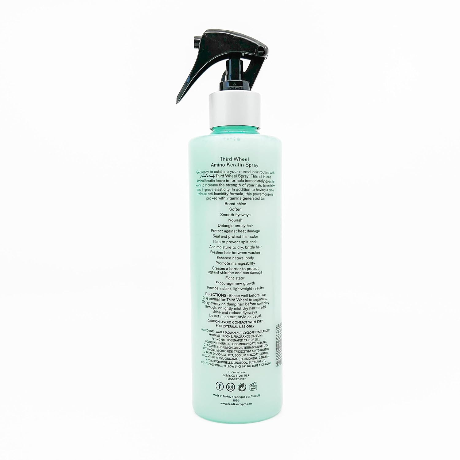 Head Kandy Third Wheel Heat Protectant Spray 13.5 oz with Amino Keratin - Image 2