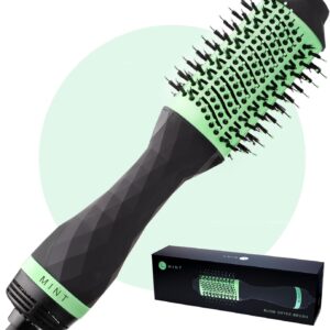 MINT Professional Series 5-in-1 Ionic Hair Dryer Brush, Black & Mint Green - Powerful Frizz-Eliminating Blowout Brush Straightens, Volumizes, Smooths, and De-Frizzes for Fine/Thick Hair