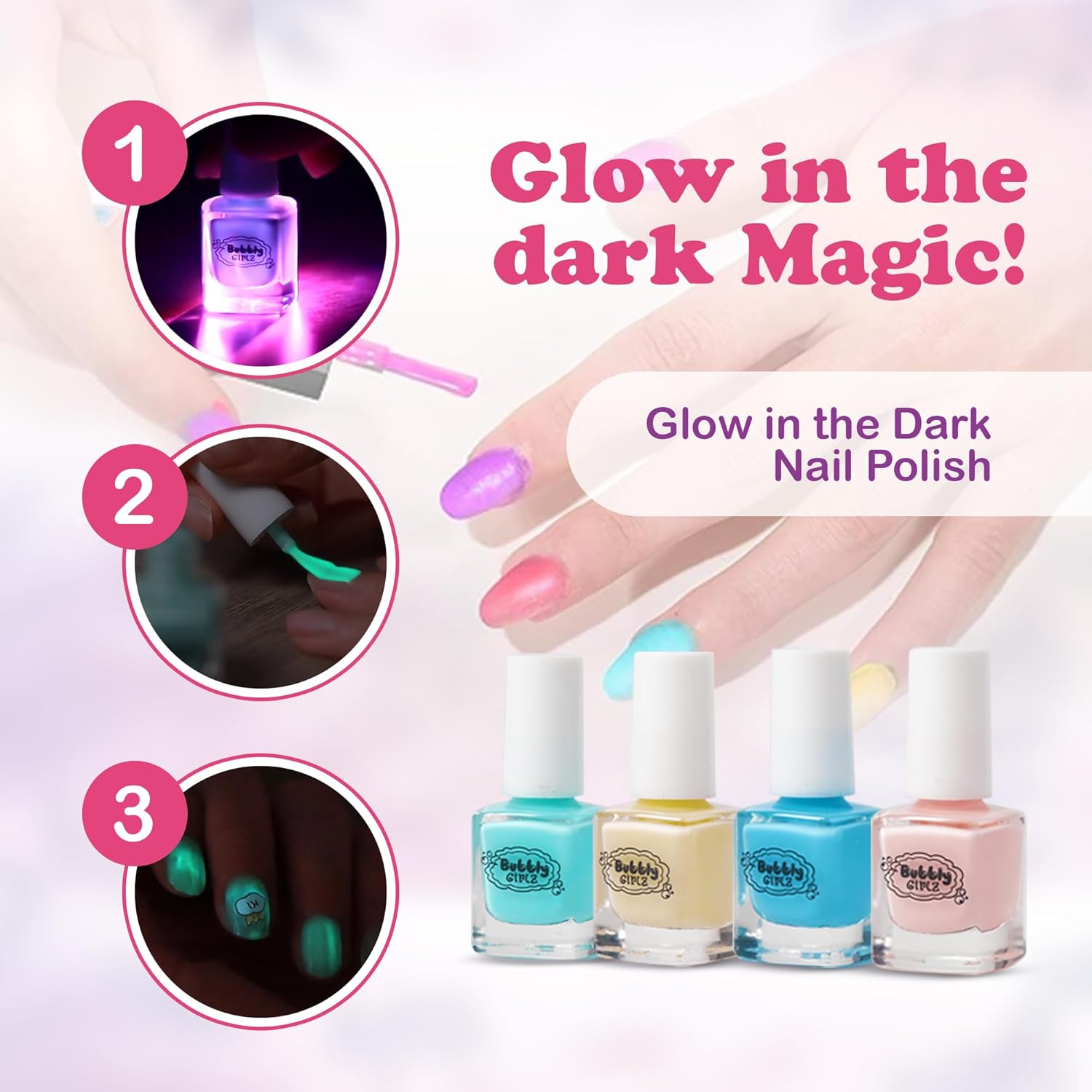 Glow in Dark Kids Spa Day Kit for Girls - 42+ Piece Set Waterfall Foot Spa - Perfect Spa Kit for Girls, Fun Pedicure and Party Supplies, Ideal for Girls Ages 6 7 8 9 10-12 - Image 2
