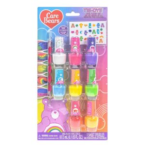 Townley Girl Care Bears 8 Piece Tie-Dye Kids Nail Polish Set | Non-toxic & Quick Dry Nail Polish with Nail Stickers | Birthday Gifts for Ages 3