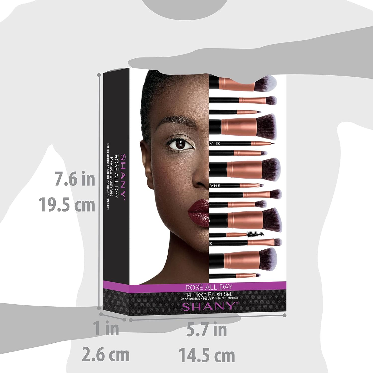 SHANY Makeup Brushes - Rose All Day - 14-Piece Brush Set – Foundation Powder Concealers Eye Shadows Makeup brushes - Complete Kabuki Makeup Brush Set in Rose Gold - 14 PCS - Image 4