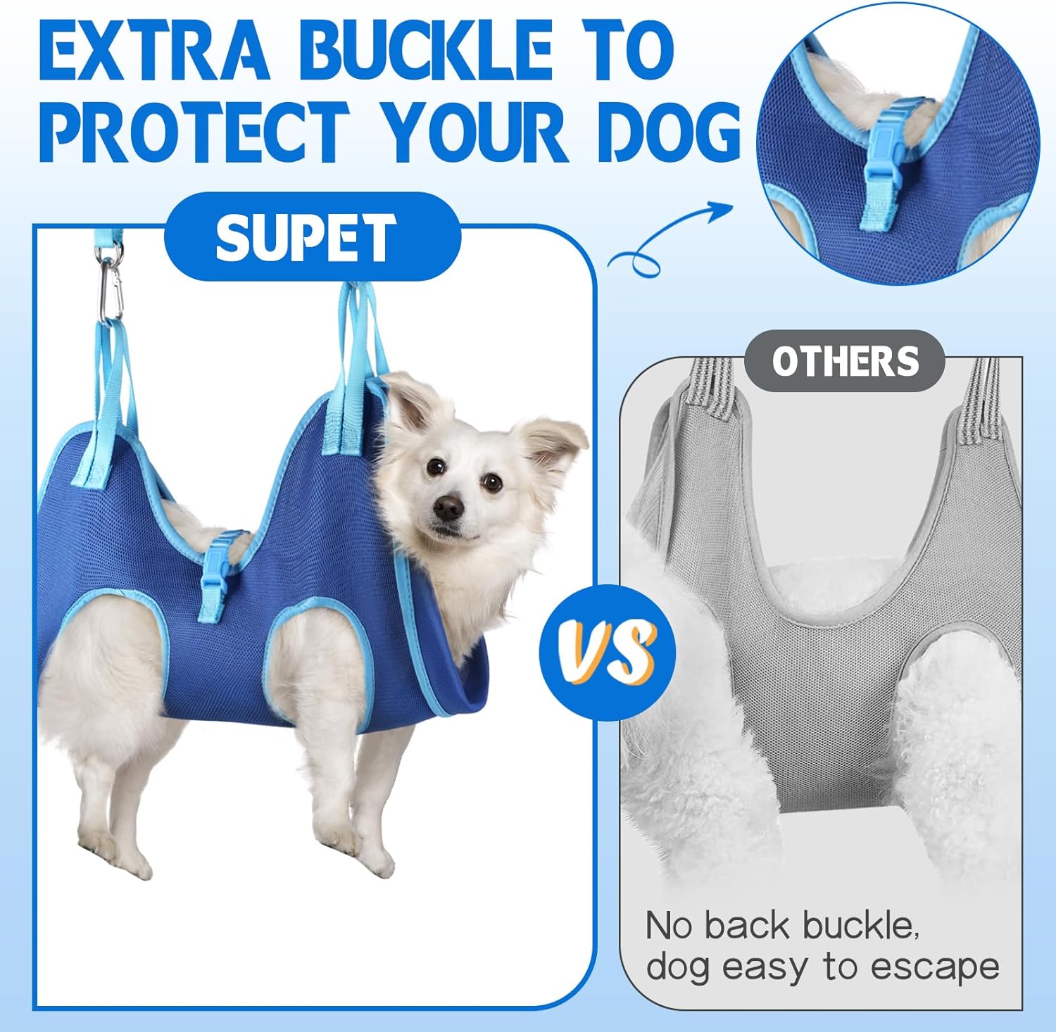 Supet Dog Grooming Hammock, Helpful Hammock for Nail Trim, Restraint Sling for Nail Clipping, Cat Grooming Hammock for Dog Pet to Nail Trimming - Image 2