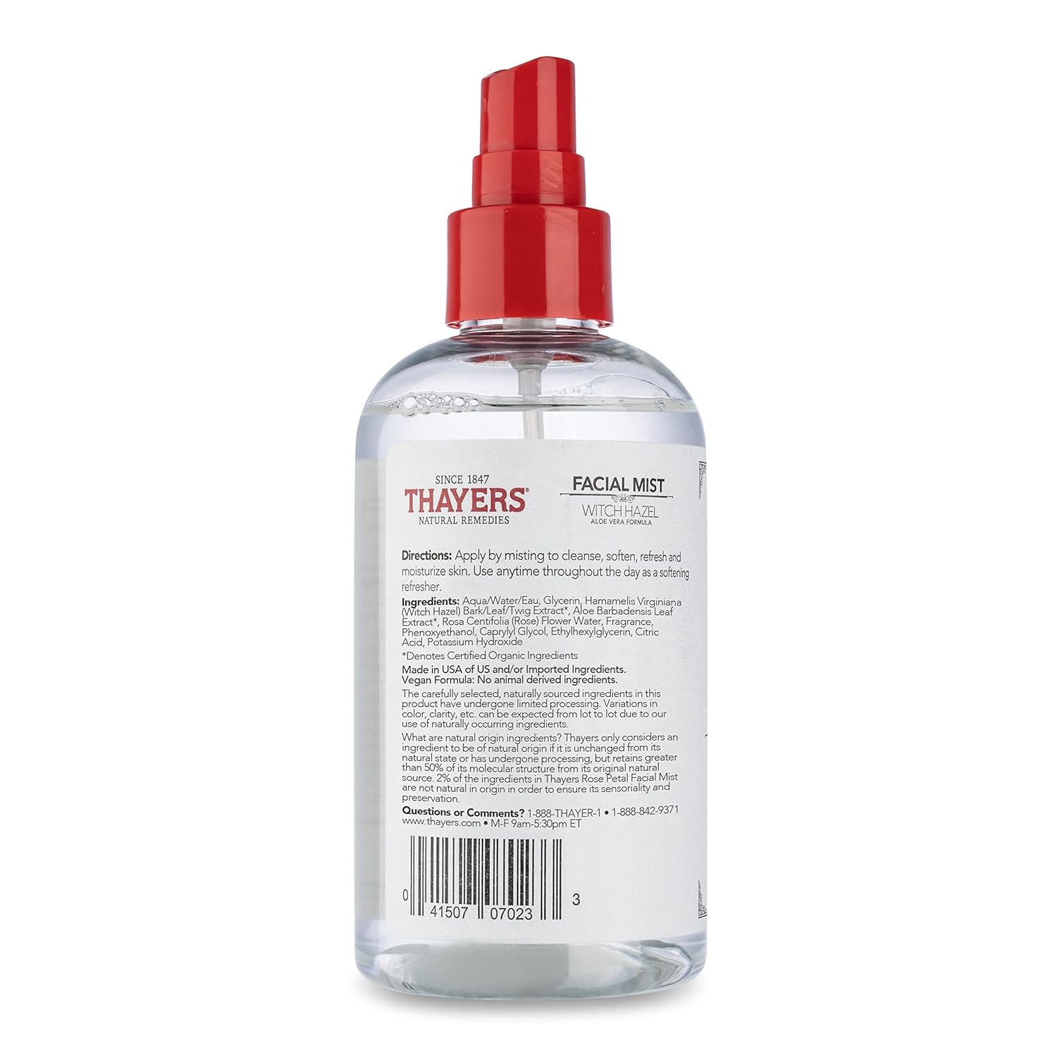 Thayers Alcohol-Free Witch Hazel Facial Mist Toner with Aloe Vera, Rose Petal, Soothing and Hydrating, For All Skin Types, 8 oz - Image 7