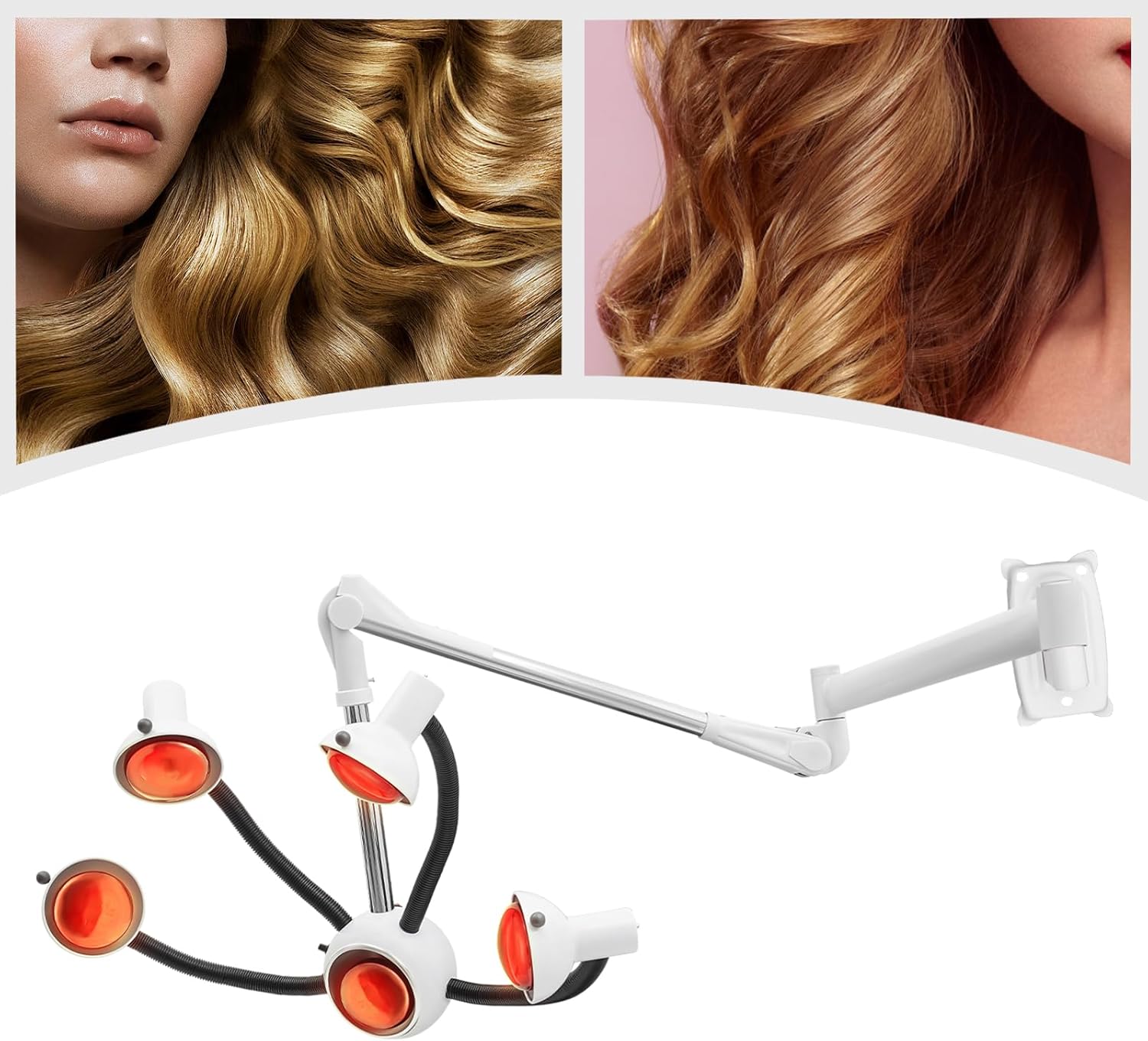 5 Head Infrared Heat Lamp, Salon Hair Dryer Color Processor, Adjusting Angle Wall Mounted Hair Steamer, Styling Perming Dryer Salon Heat Lamp - Image 5