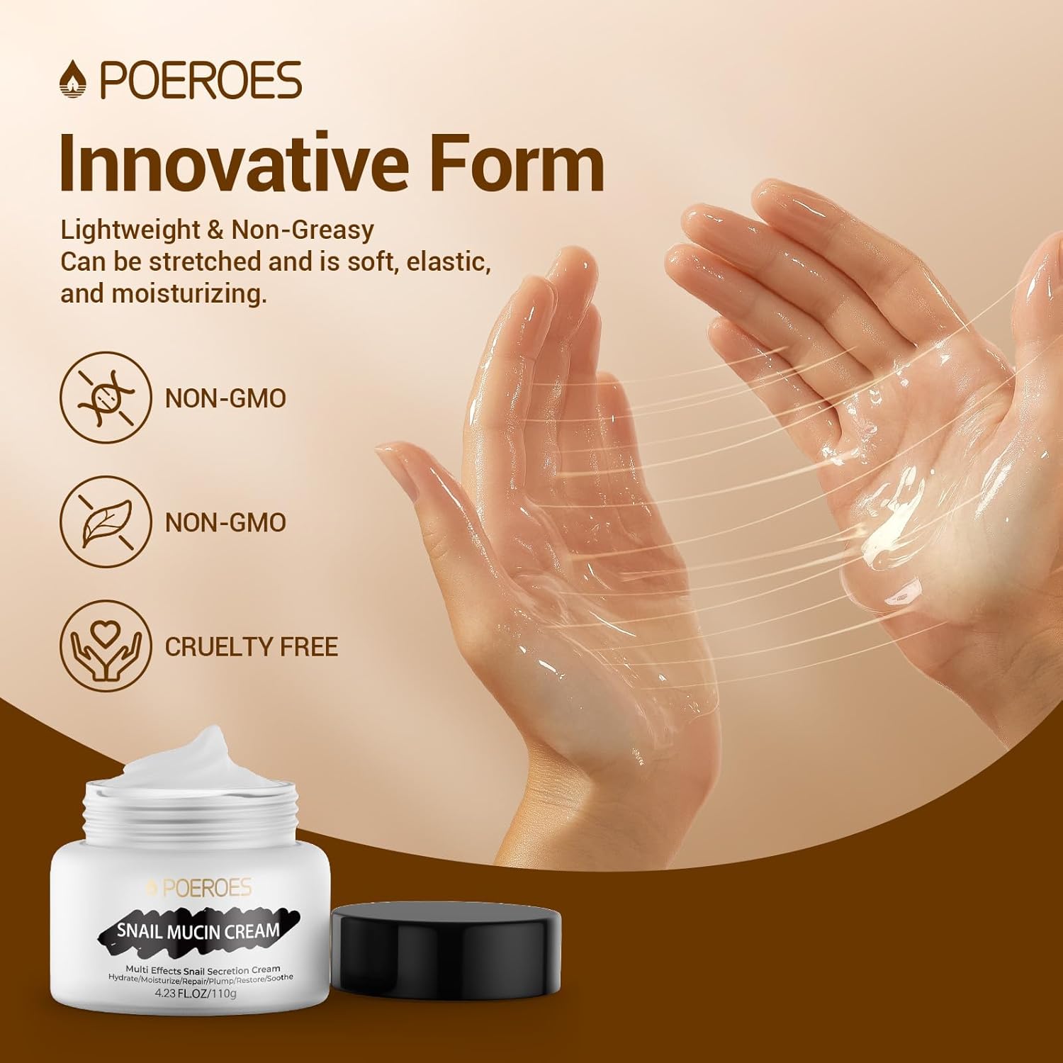 Pure Snail Mucin 99.3% Moisturizer Face Cream 4.23 Fl Oz for Dry Sensitive Acne-Prone Skin - Image 4