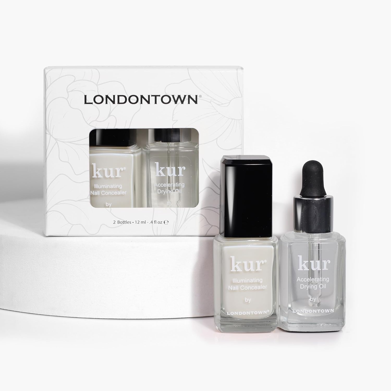 LONDONTOWN Perfect In A Pinch - Original White Nail Concealer and Accelerating Drying Oil Nail Polish Manicure Set, .40fl oz - Image 2