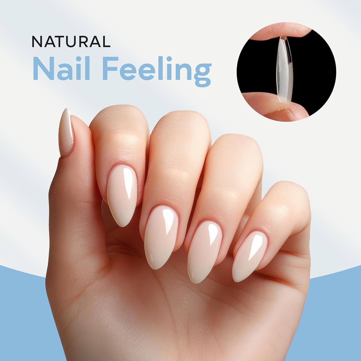 SUNUV Medium Almond Nail Tips 600 PCS Pre-shaped Full Cover Fake Nails Acrylic Press On Nails for Salon and DIY at Home - Image 8