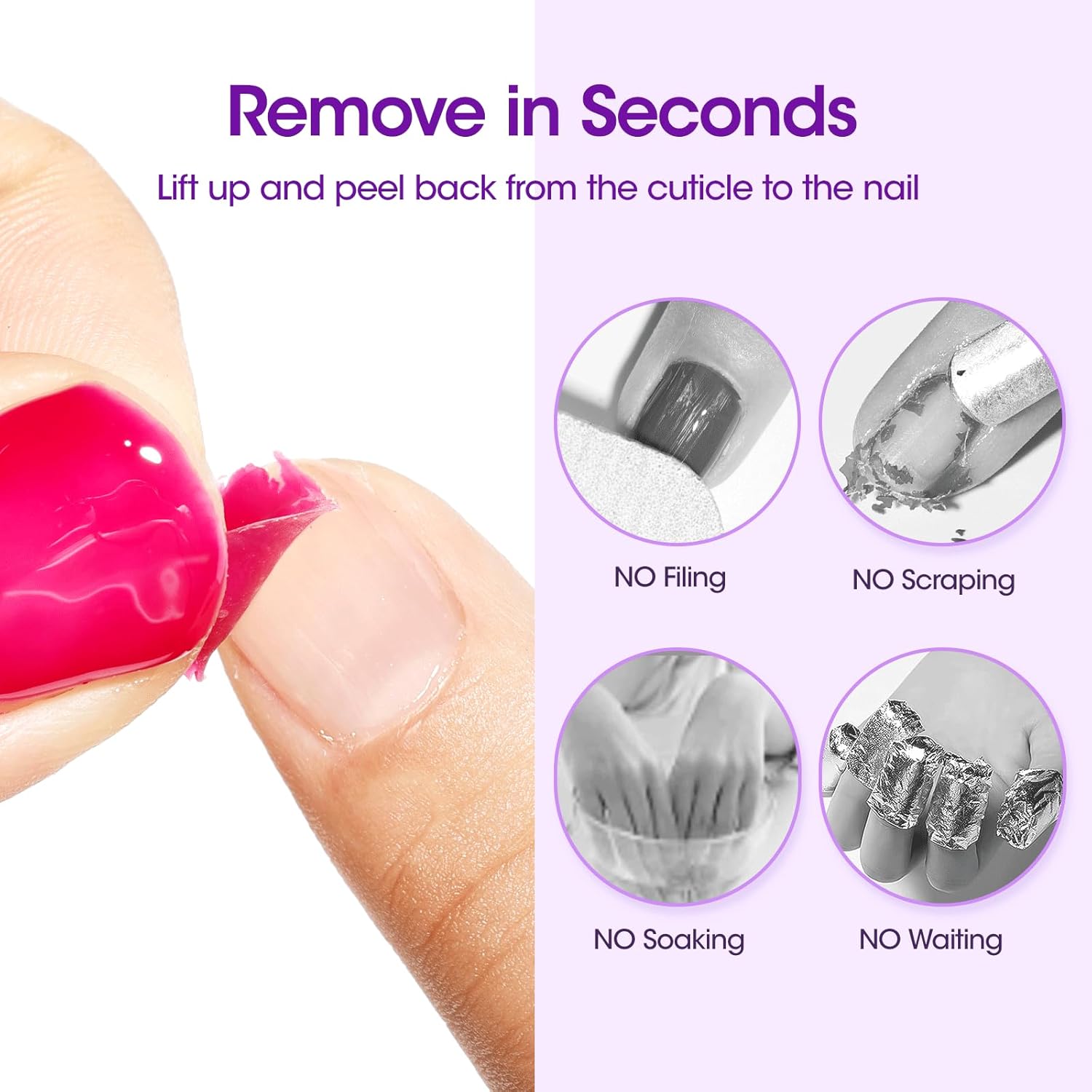 GELLEN Peel Off Base Coat, 18ml Peelable Gel Base Coat for Gel Nail Polish, UV LED Lamp Needed Clear Nail Polish without Soaking for Take off Nail Practice Beginners - Image 5