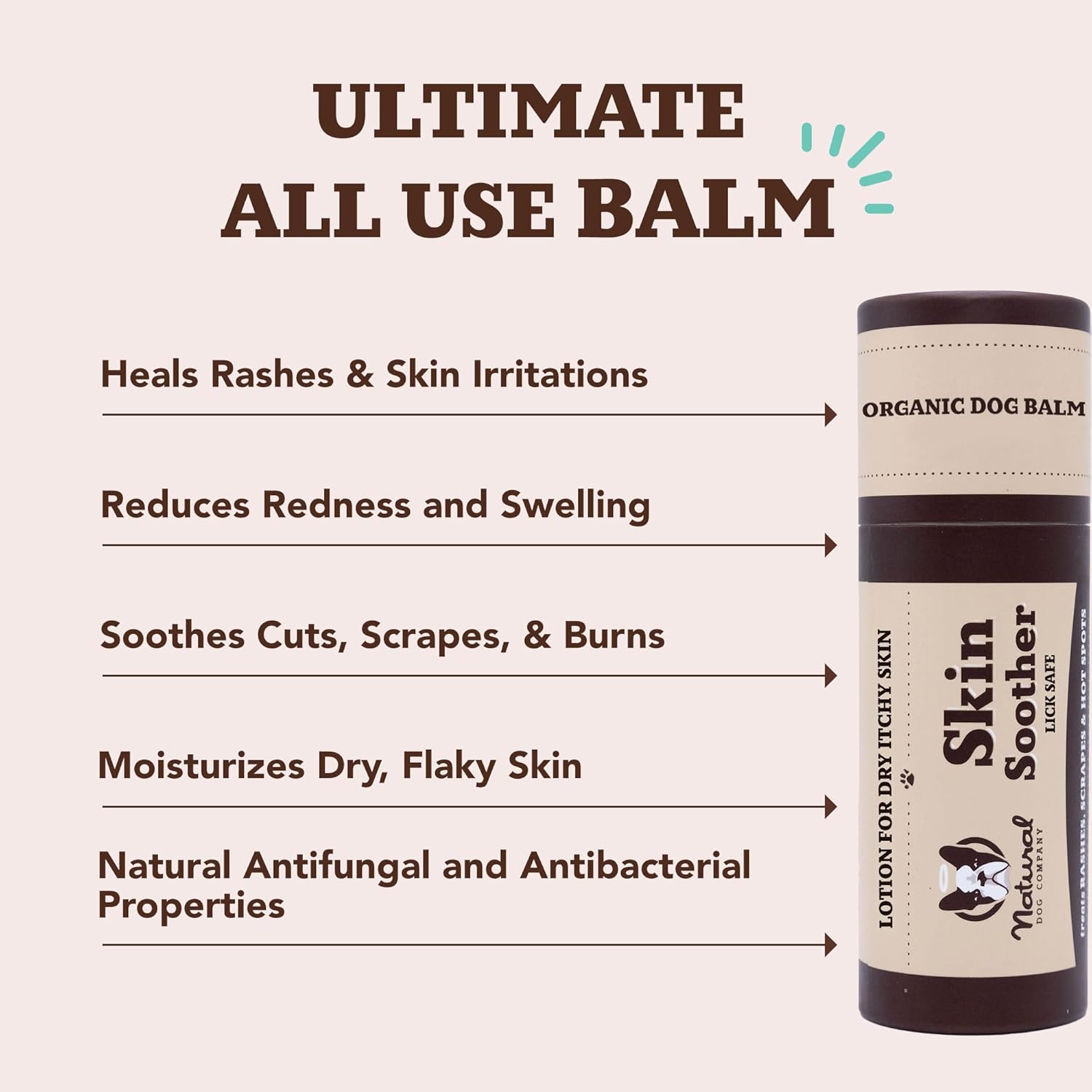 Natural Dog Company Skin Soother Balm for Skin Irritation, Allergy & Itch Relief for Dogs, Hot Spot Treatment, Dog Moisturizer for Dry Skin, Healing Ointment with Coconut Oil & Vitamin E (2 oz Stick) - Image 3