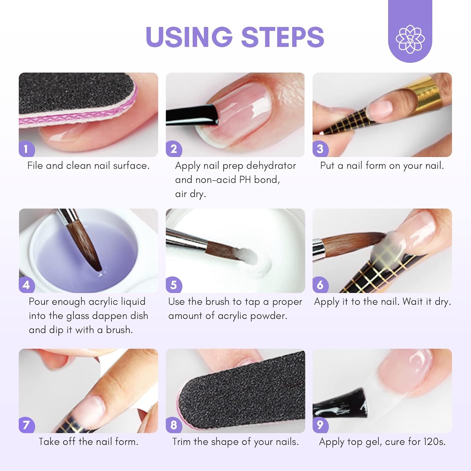 SAVILAND Monomer Acrylic Nail Liquid: 4 oz Acrylic Liquid Monomer with #12 Acrylic Nail Brush for Acrylic Powder Application, Non-Yellowing Acrylic Nail Monomer Liquid for DIY Home & Nail Salon Use - Image 7