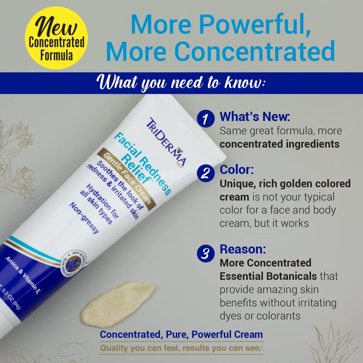 TriDerma Facial Redness Relief Gentle Face Cream (3.3 Ounces) - Image 2