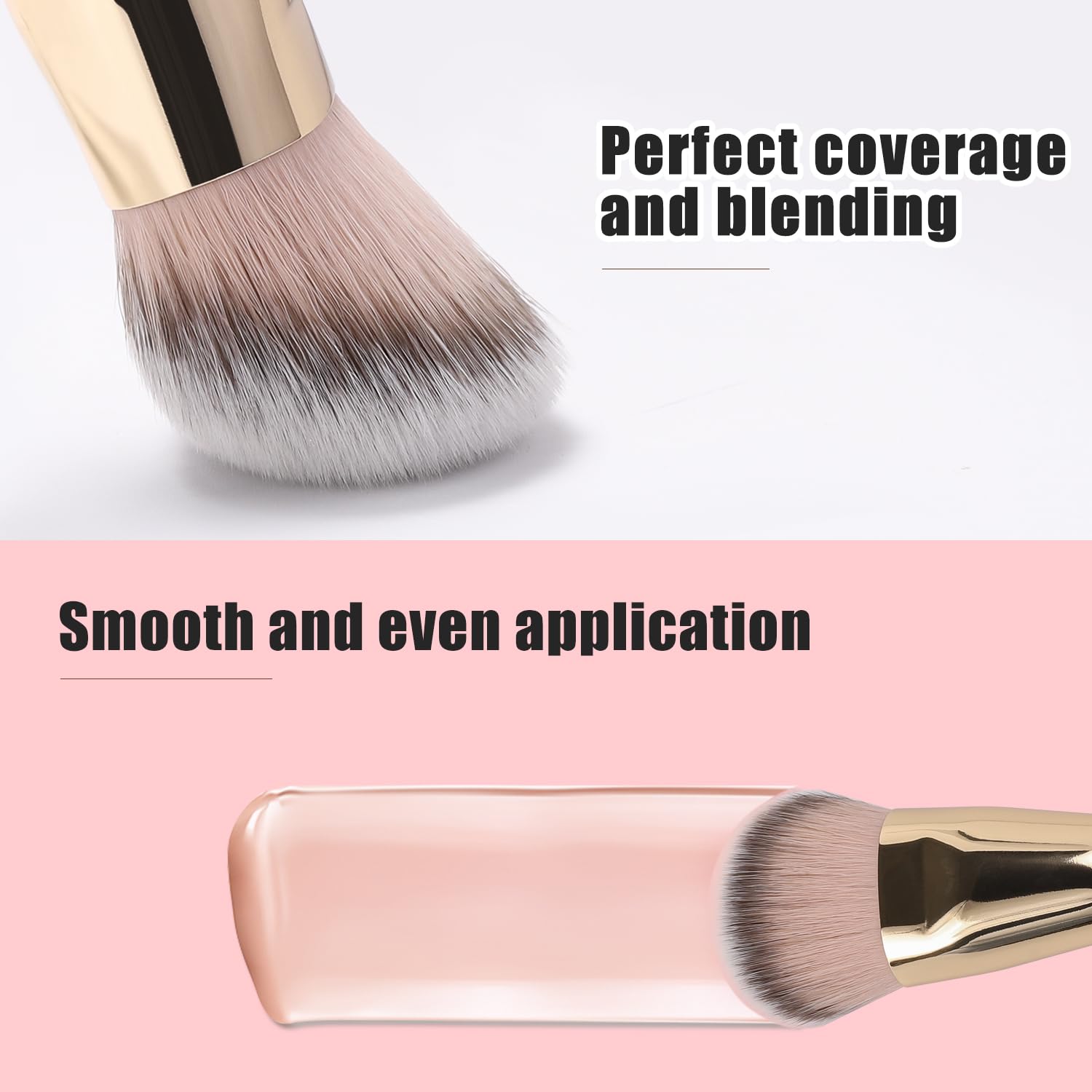 TEOYALL Flat Angled Brushes, Flawless Foundation Brush Under Eye Concealer Brush Bronzer Brush with Liquid Cream Powder - Image 5