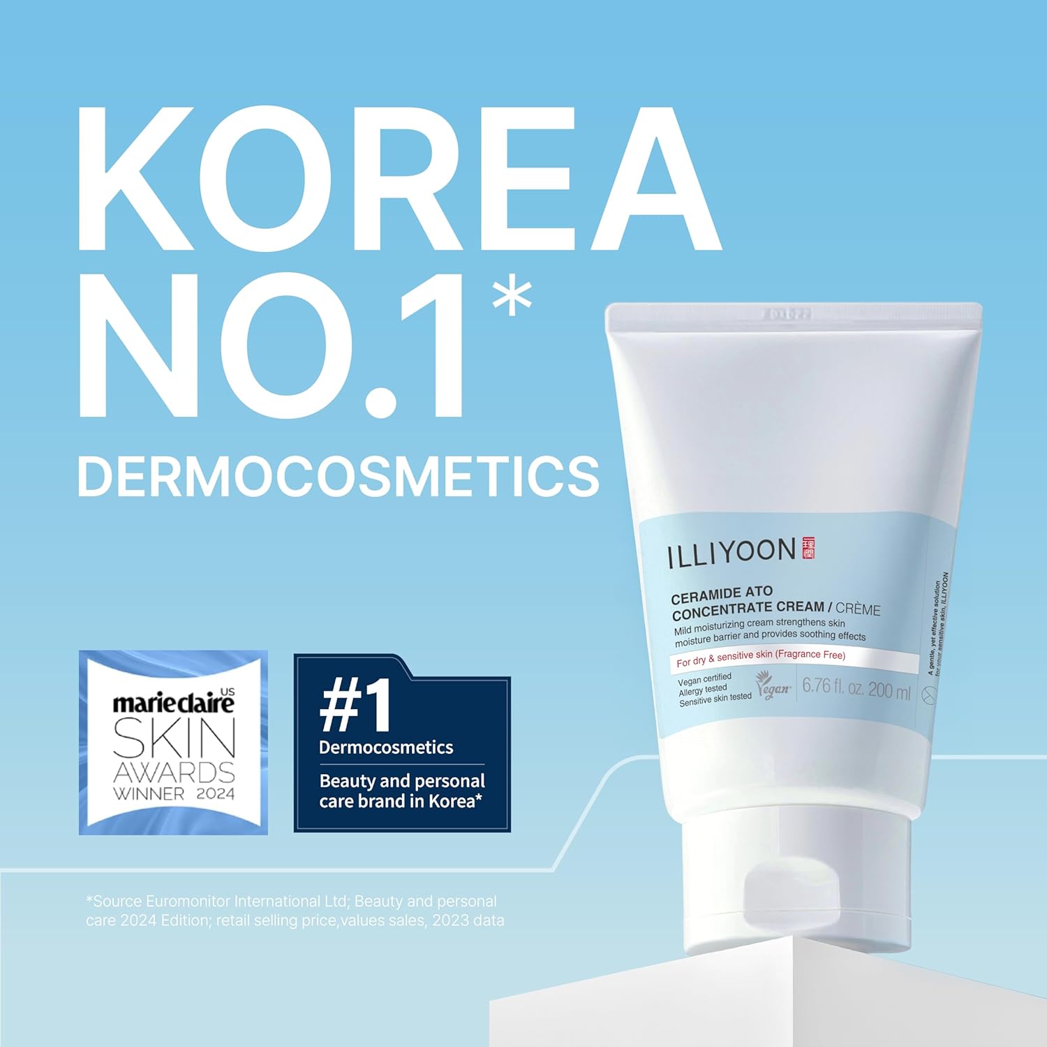 Illiyoon Ceramide Ato Concentrate Cream 6.76 fl.oz Vegan Certified for Dry Sensitive Skin Face Body - Image 2