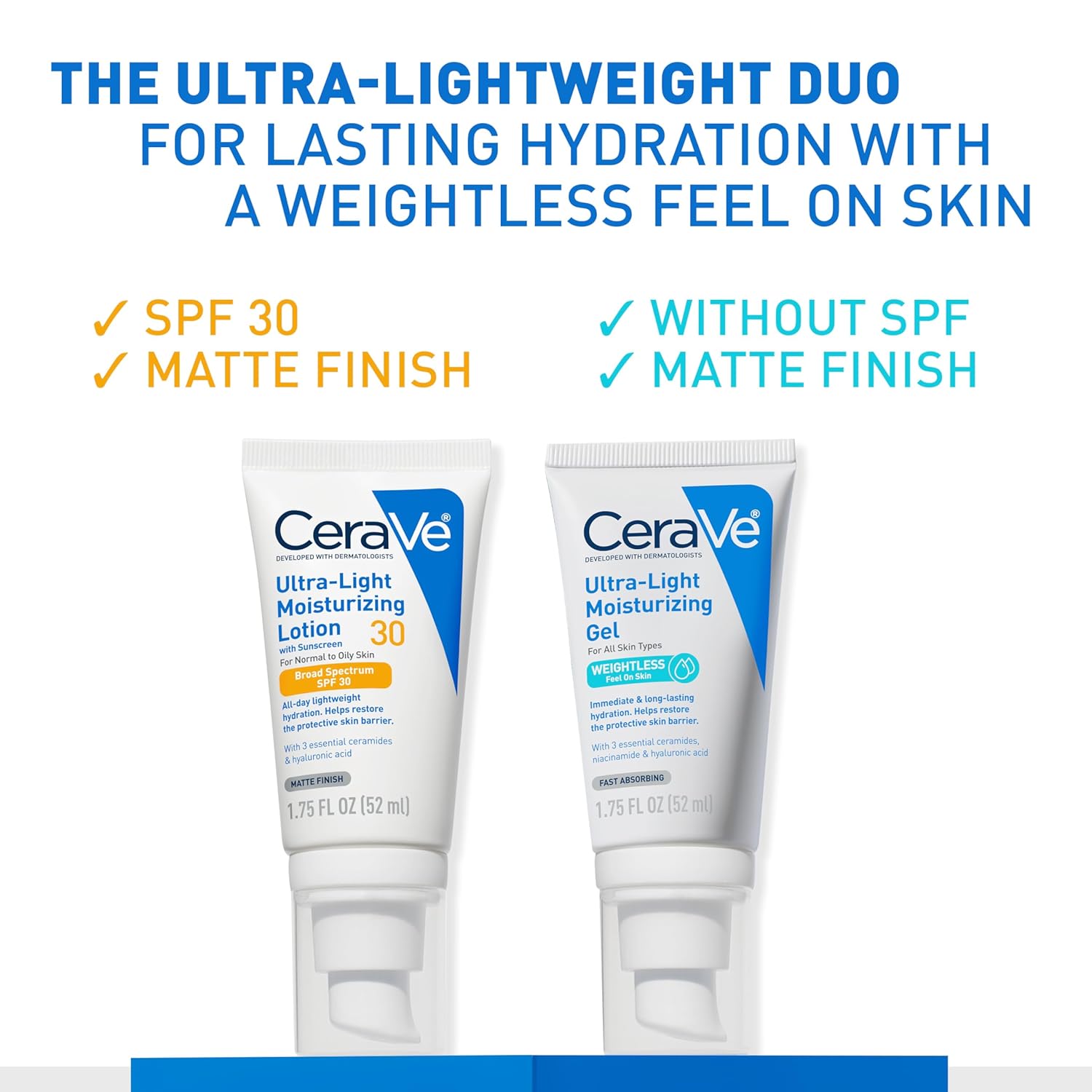 CeraVe Ultra-Light Moisturizing Lotion With SPF 30, Daily Face Moisturizer with SPF, Formulated with Hyaluronic Acid & Ceramides, Broad Spectrum SPF, Oil Free, Matte Finish, 1.7 Ounce - Image 6