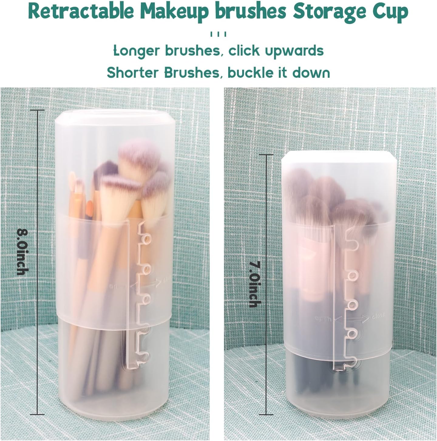 OCHEAL Clear Travel Makeup Brush Holder Dustproof Organizer 5 Brush Capacity - Image 5