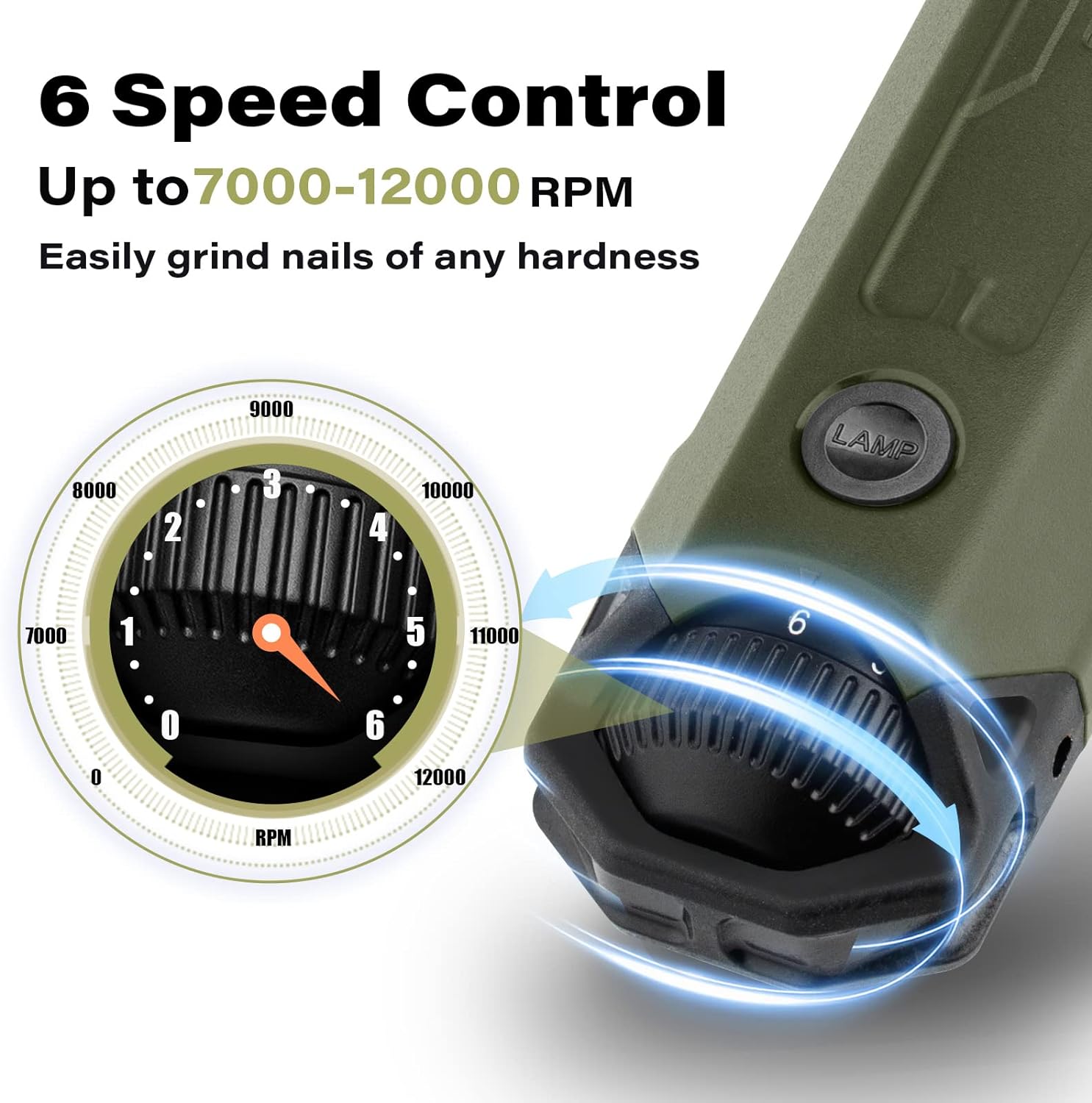Casfuy Rechargeable 6-Speed Quiet Dog Nail Grinder for All Dog Sizes - Image 2