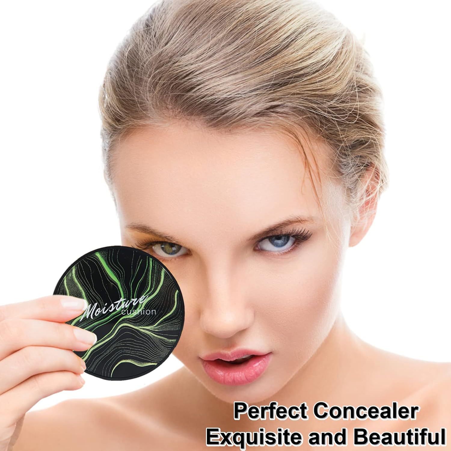 Mushroom Head Air Cushion CC Cream Foundation,QIUFSSE Mushroom Head Foundation BB Cream Makeup Foundation Concealer Brighten Long-lasting Oil Control and Moisturizing-Natural - Image 6