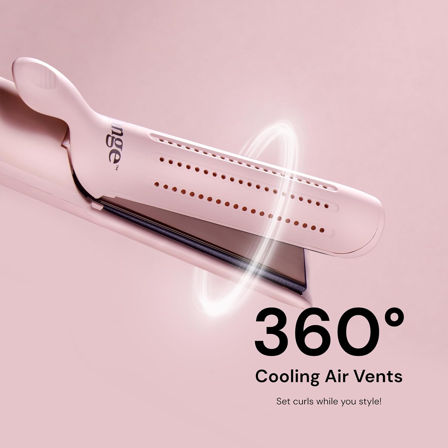 L'ANGE HAIR Le Duo Grande 360° Airflow Styler | 2-in-1 Curling Wand & Titanium Flat Iron Professional Hair Straightener and Curler with Cooling Air Vents to Lock in Style | Adjustable Temp (Blush) - Image 8