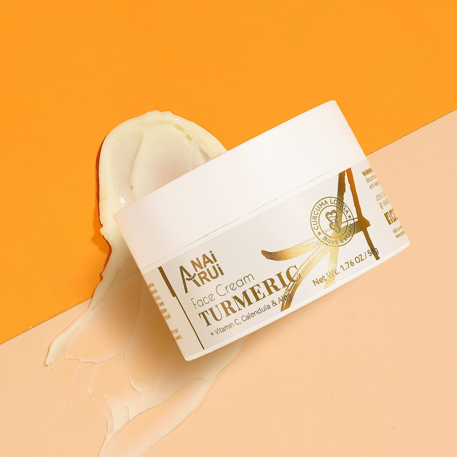 ANAI RUI Facial Moisturuzier, Turmeric Face Cream with Vitamin C for Hydrating, Firming, Tightening Skin, Turmeric Vitamin C Cream for Dark Spots, Dry Skin, 1.76 OZ - Image 6