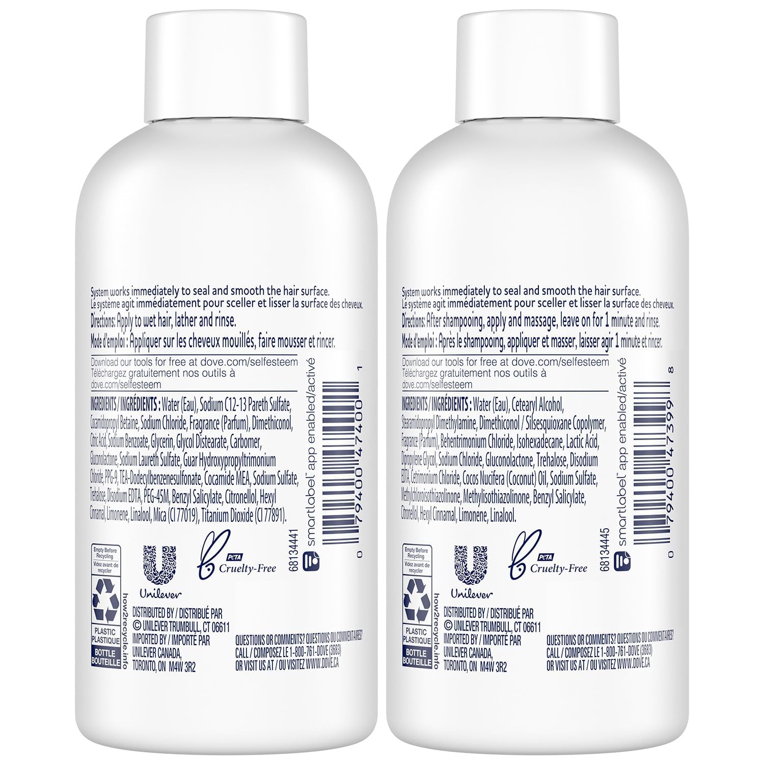Dove Travel Essentials Shampoo and Conditioner Set – Dove Nutritive Solutions Intensive Repair for Damaged Hair, 3 Oz Ea - Image 2