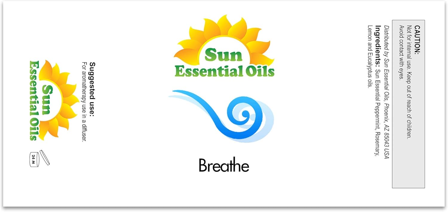 Sun Essential Oils - Breathe Blend Oil (Huge 4 oz Bottle) Breathe Easy Essential Oil for Aromatherpay, Diffusers, Home - 118 ml - Image 2