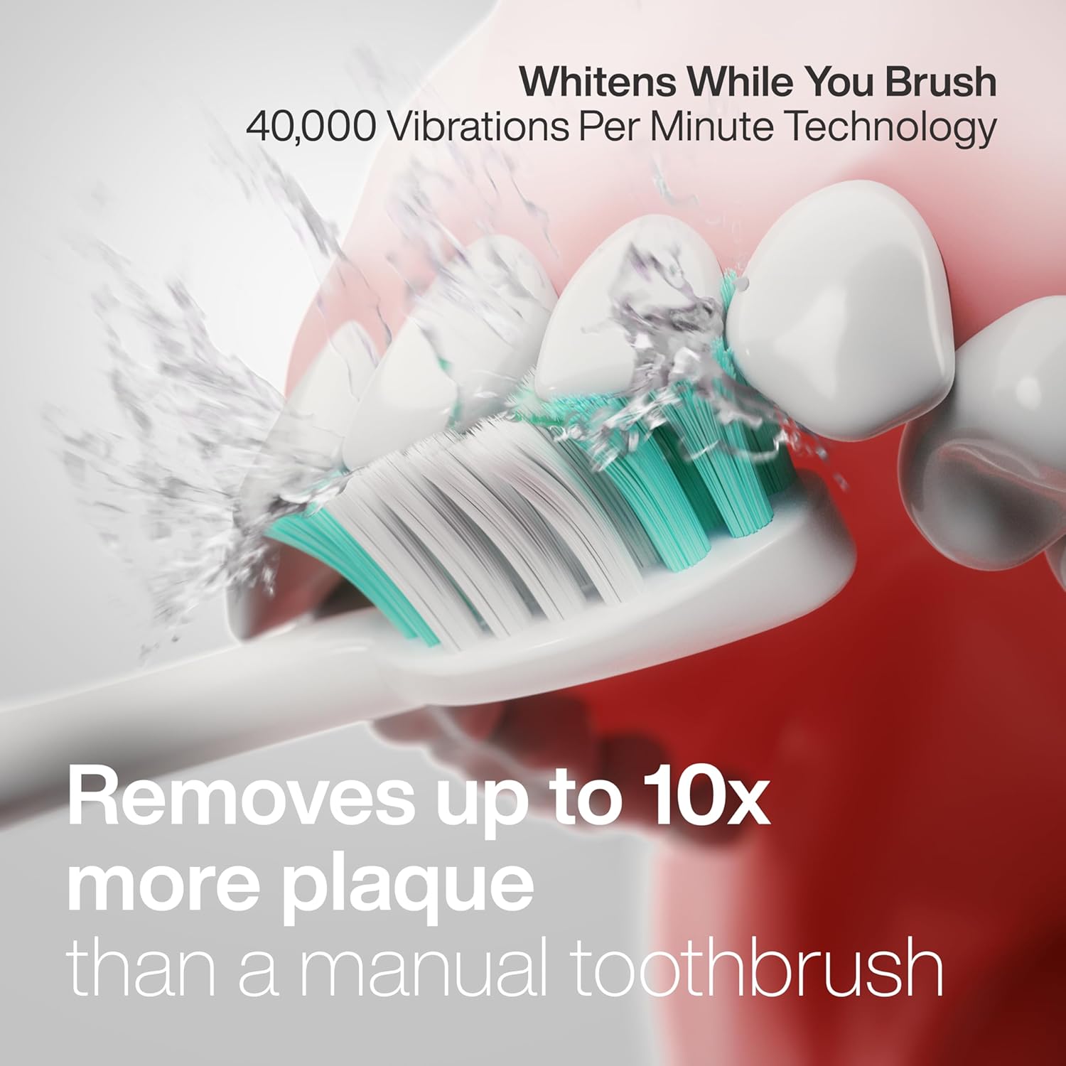 Aquasonic Vibe Series Ultra-Whitening Toothbrush – ADA Accepted Electric Toothbrush - 8 Brush Heads & Travel Case – 40,000 VPM Motor & Wireless Charging - 4 Modes w Smart Timer – Charcoal Metallic - Image 3