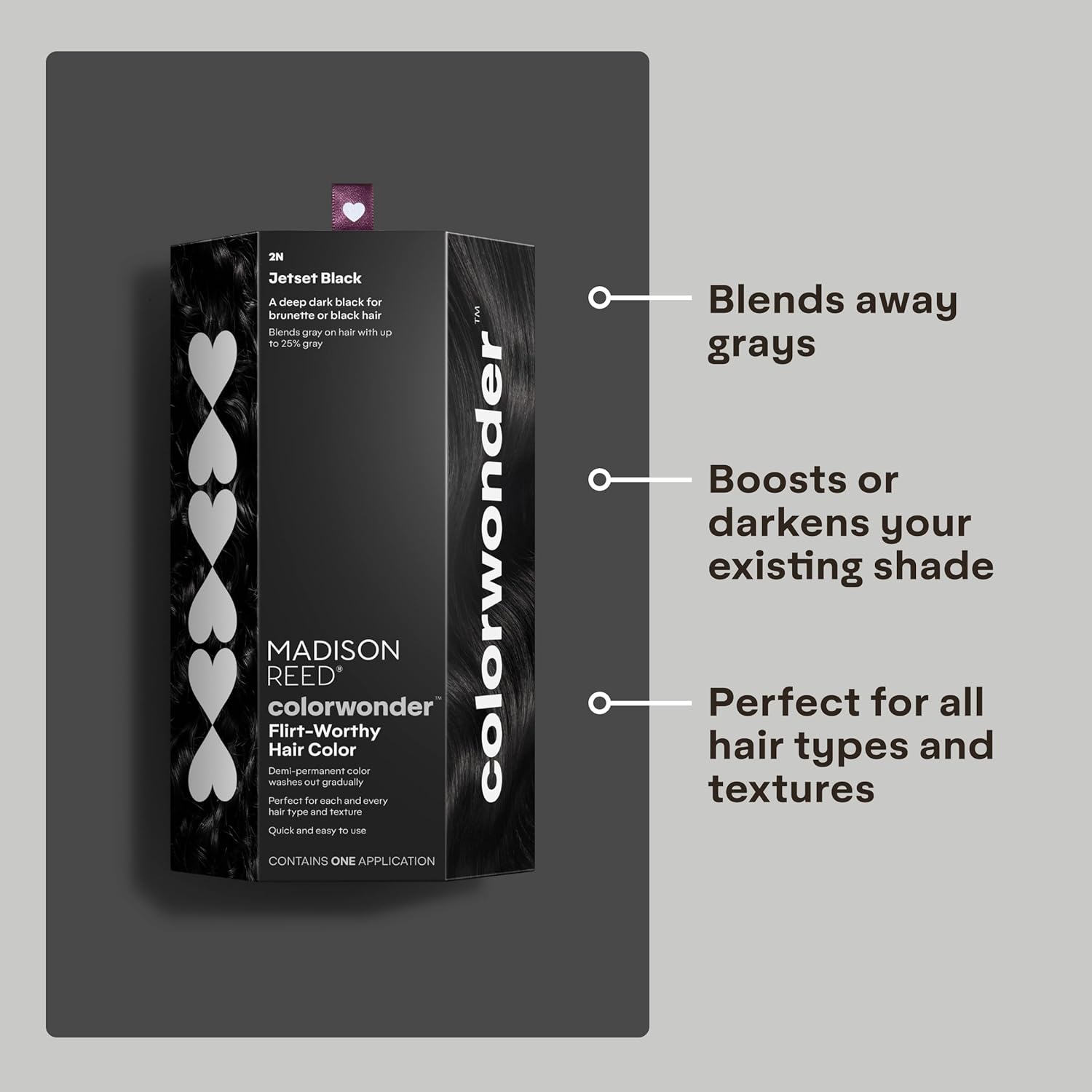 Madison Reed colorwonder Demi-Permanent Hair Color, Effortless At-Home Hair Dye, Ammonia-Free, Cruelty-Free, Jetset Black (2N True Black), Pack of 1 - Image 4