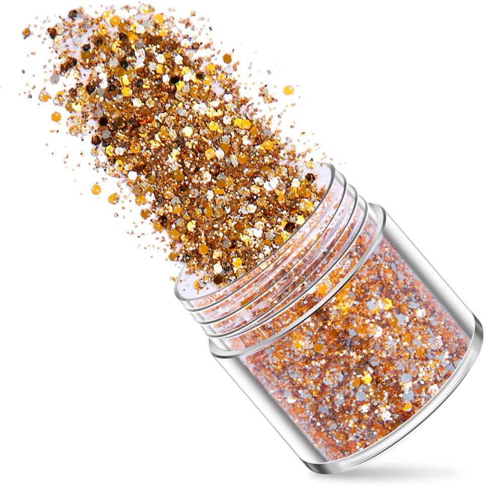 Holographic Nail Art Glitters Gold Silver Nail Sequins 3D Laser Acrylic Nails Powder Dust Flakes Nail Art Supplies for Nails Art Decoration Nail Sparkle Manicure Accessories Glitters Crafts 5 Boxes - Image 7