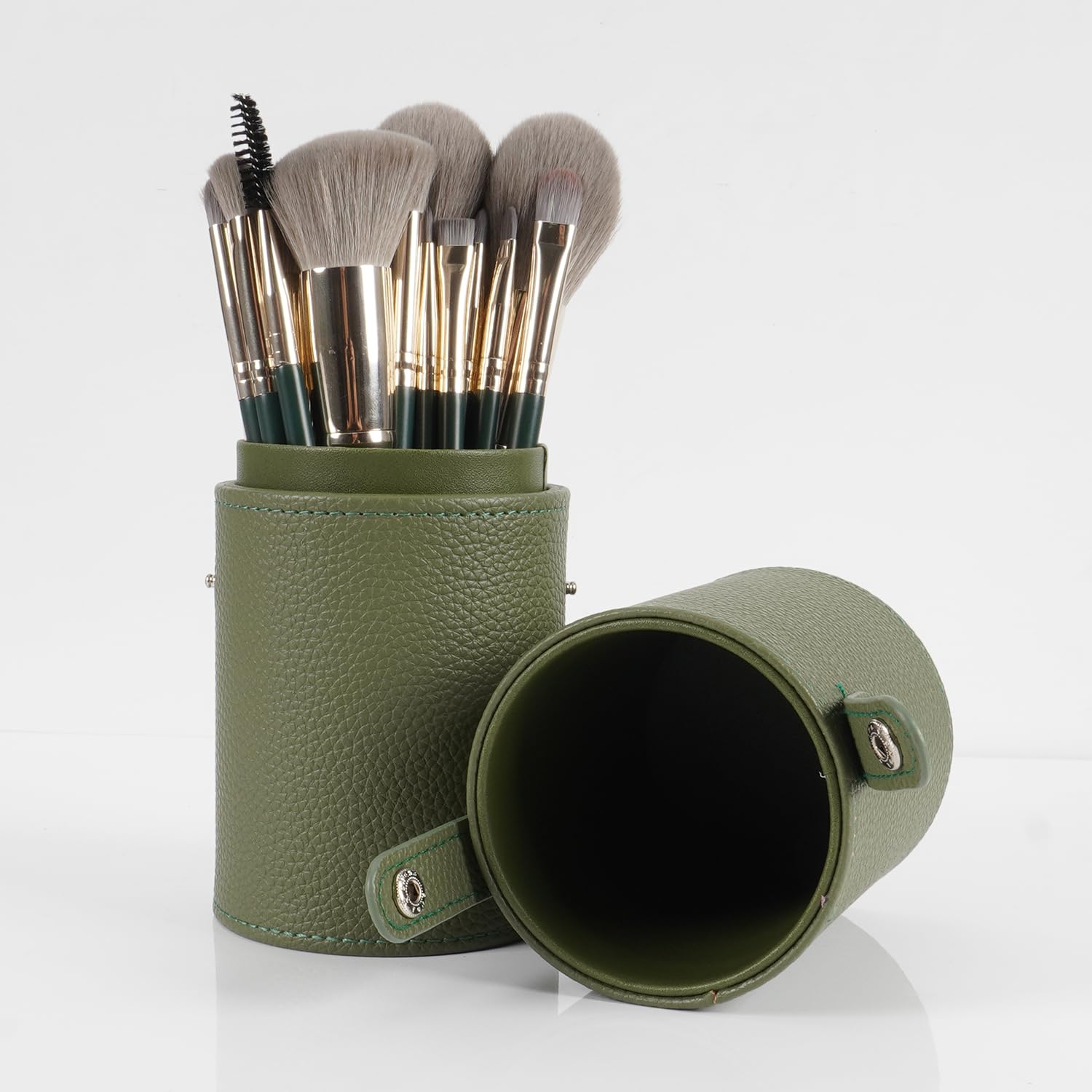 18-Piece Makeup Brush Set with Holder Case – Complete Makeup Brush Collection for Flawless Makeup Application -Soft Bristles (Green) - Image 6