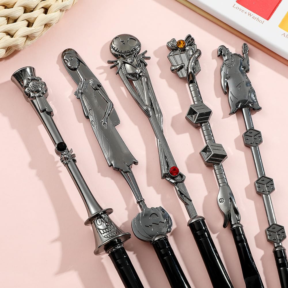 Nightmare Before Christmas Makeup Brushes - 5pcs Corpse Bride Anime Make Up Brush Set Silver Drawstring Bag Included (NEW 5Pcs) - Image 5