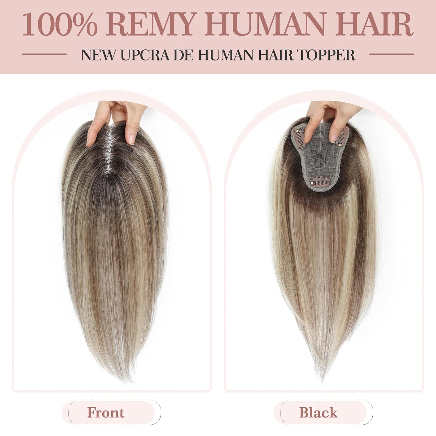 12 Inch Human Hair Toppers for Women No Bangs Upgrade Swiss Base Real Human Hair Toppers for Women with Thinning Hair - Image 2