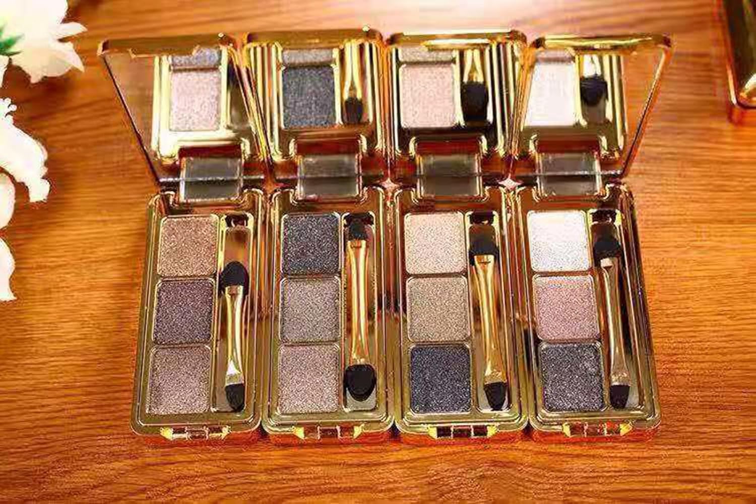 3-Shimmer Color Glitter Eyeshadow Palette Waterproof Long-Lasting Makeup for Women - Image 5