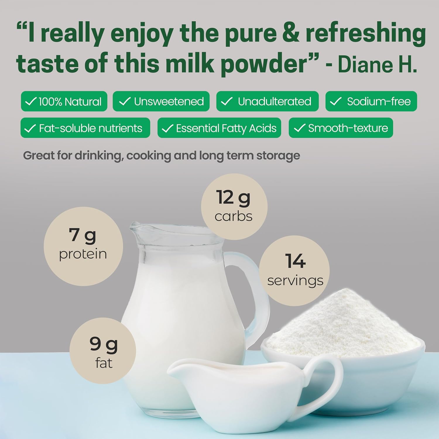 Z Natural Foods Premium Whole Milk Powder - Powdered Milk for Baking, Cooking, Drinks - Dry Milk Powder, Pasteurized, Non-GMO, Gluten-Free, Kosher-Certified, 1 lb - Image 5