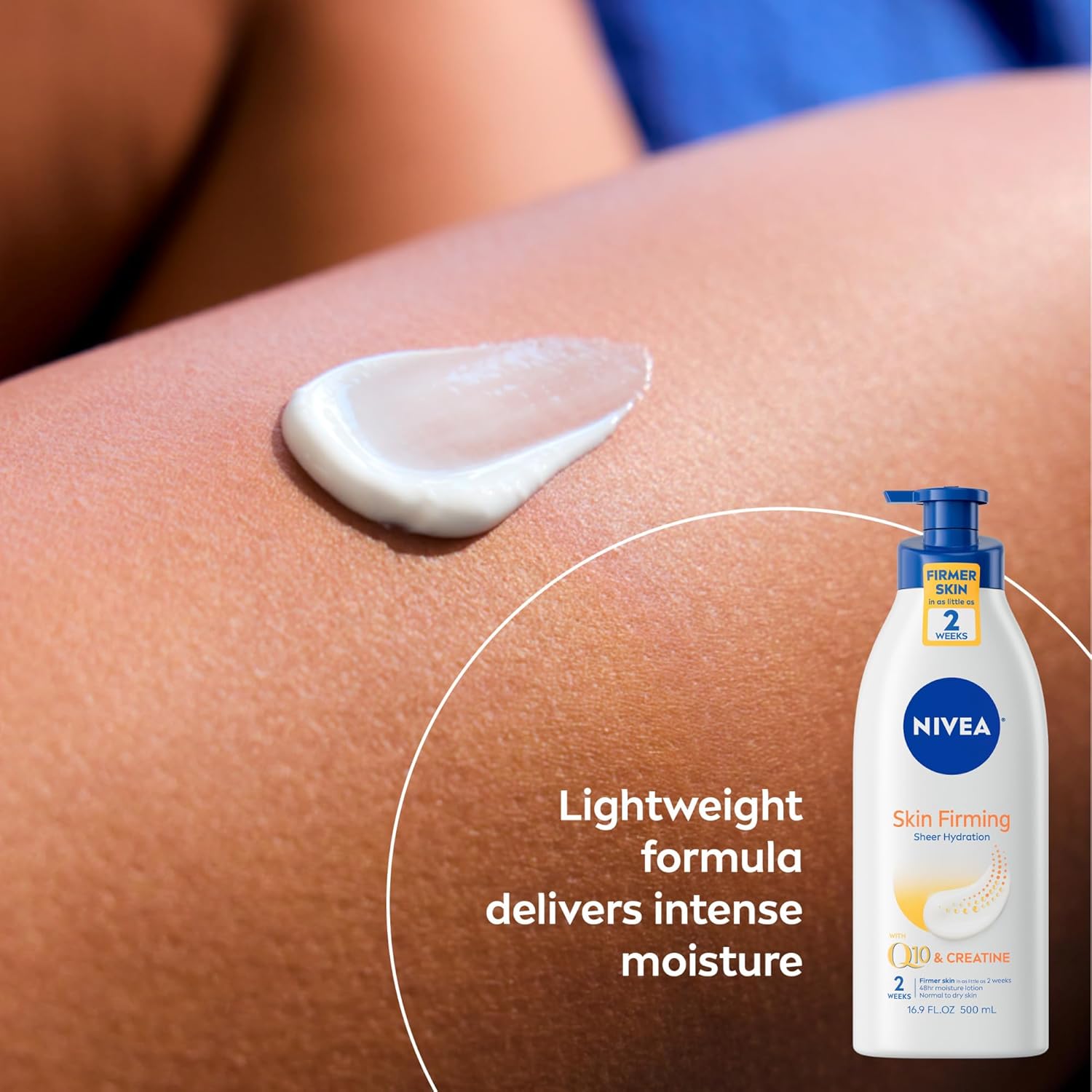 NIVEA Sheer Hydration Skin Firming Body Lotion (16.9 Fl Oz) + Skin Firming & Toning Body Gel Cream with Hyaluronic Acid (6.7 Oz), Enriched with Q10 and Vitamin C - Image 4