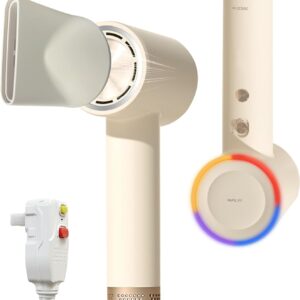 Hair Dryer, High Speed Negative Ionic Blow Dryer Professional with 75m/s Airflow, 110,000 RPM Brushless Motor, Fast Drying Lightweight Travel Hairdryer, Low Noise Magnetic Nozzle