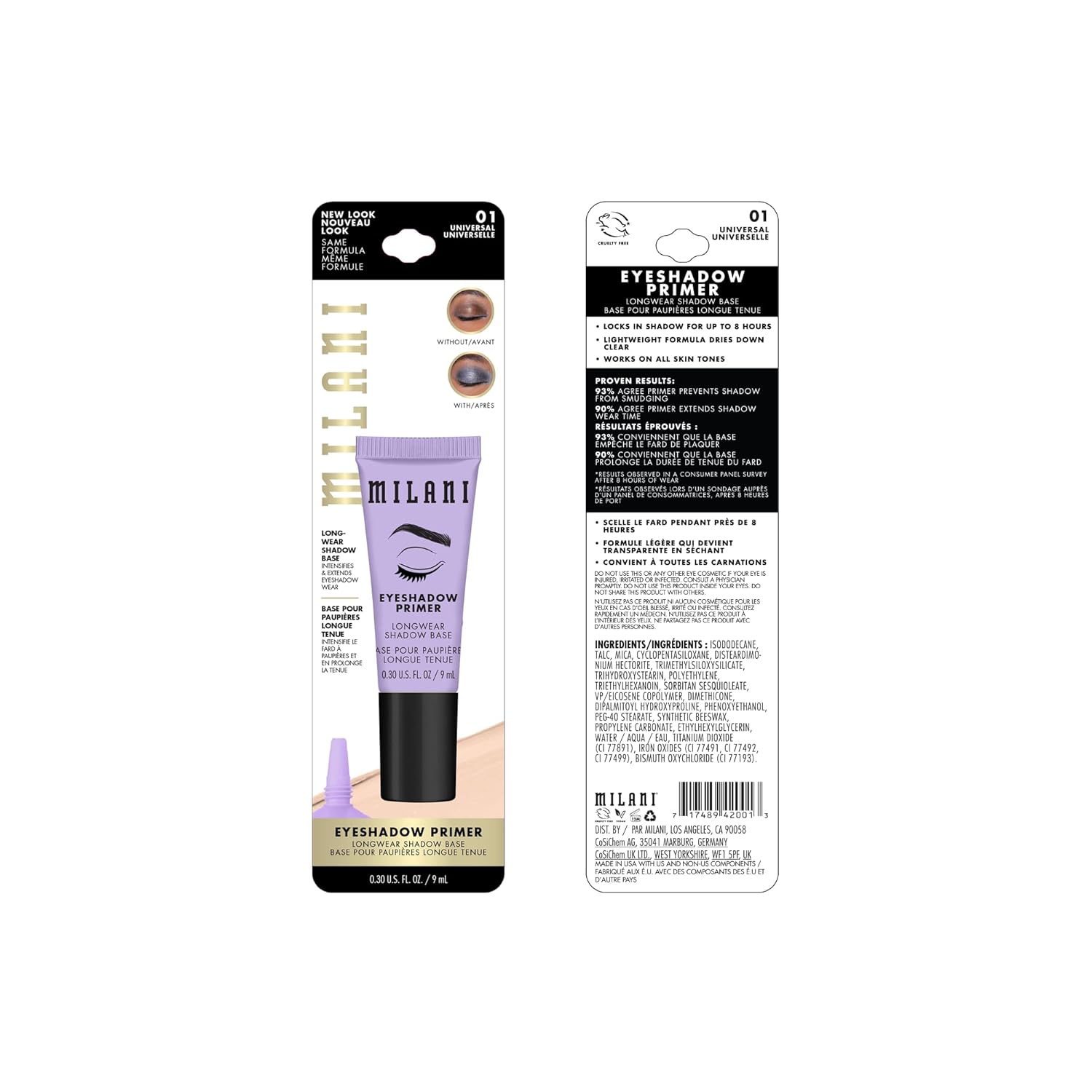 Milani 2 Pack Eyeshadow Primer for Long-Lasting Wear Vegan Cruelty-Free - Image 3