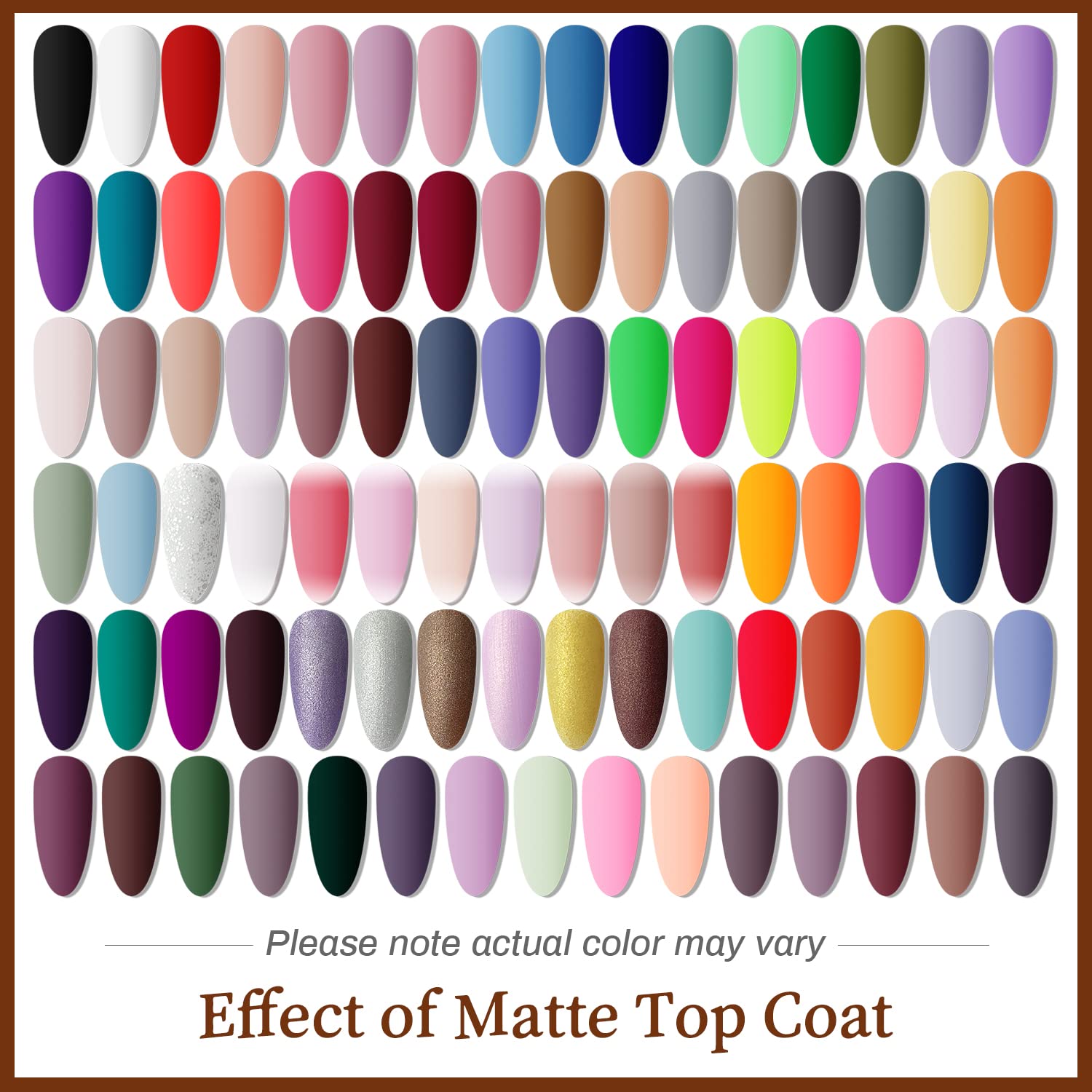 JODSONE 100 PCS (5 ml each) Gel Nail Polish Kit No Wipe Soak off Base Coat and Matte Glossy Top Coat Gel Polish Collections Gifts for Manicure Lovers - Image 8