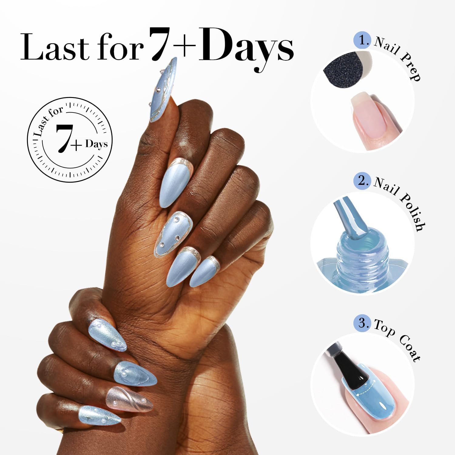 AZUREBEAUTY Nail Polish,Celestial Blue Quick Dry Complete Natural Super Lustrous ,Professional for DIY Manicure and Pedicure at Home - Image 6