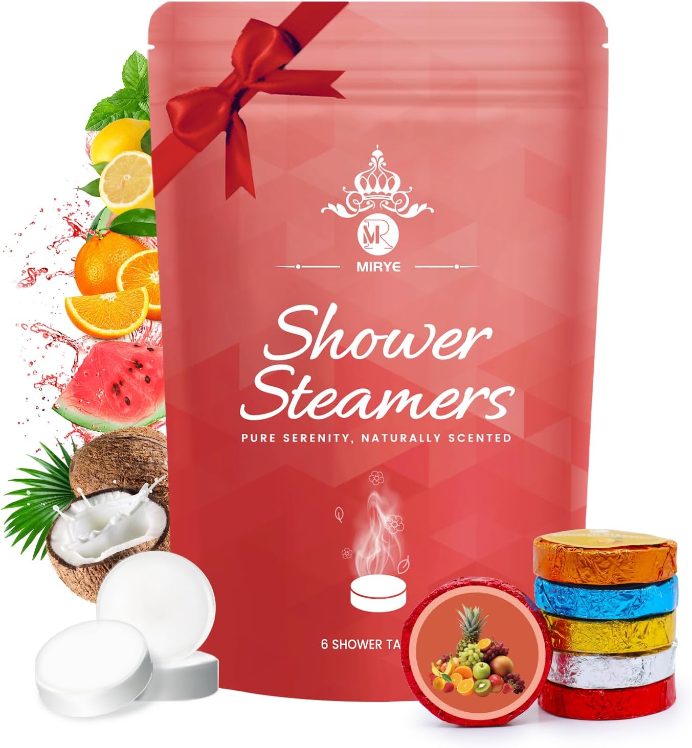 Shower Steamers Aromatherapy, 6 Packs Organic Essential Oil Shower Bombs, Valentines Day Gifts for Women Men, Birthday Gifts for Girlfriend Mom Wife