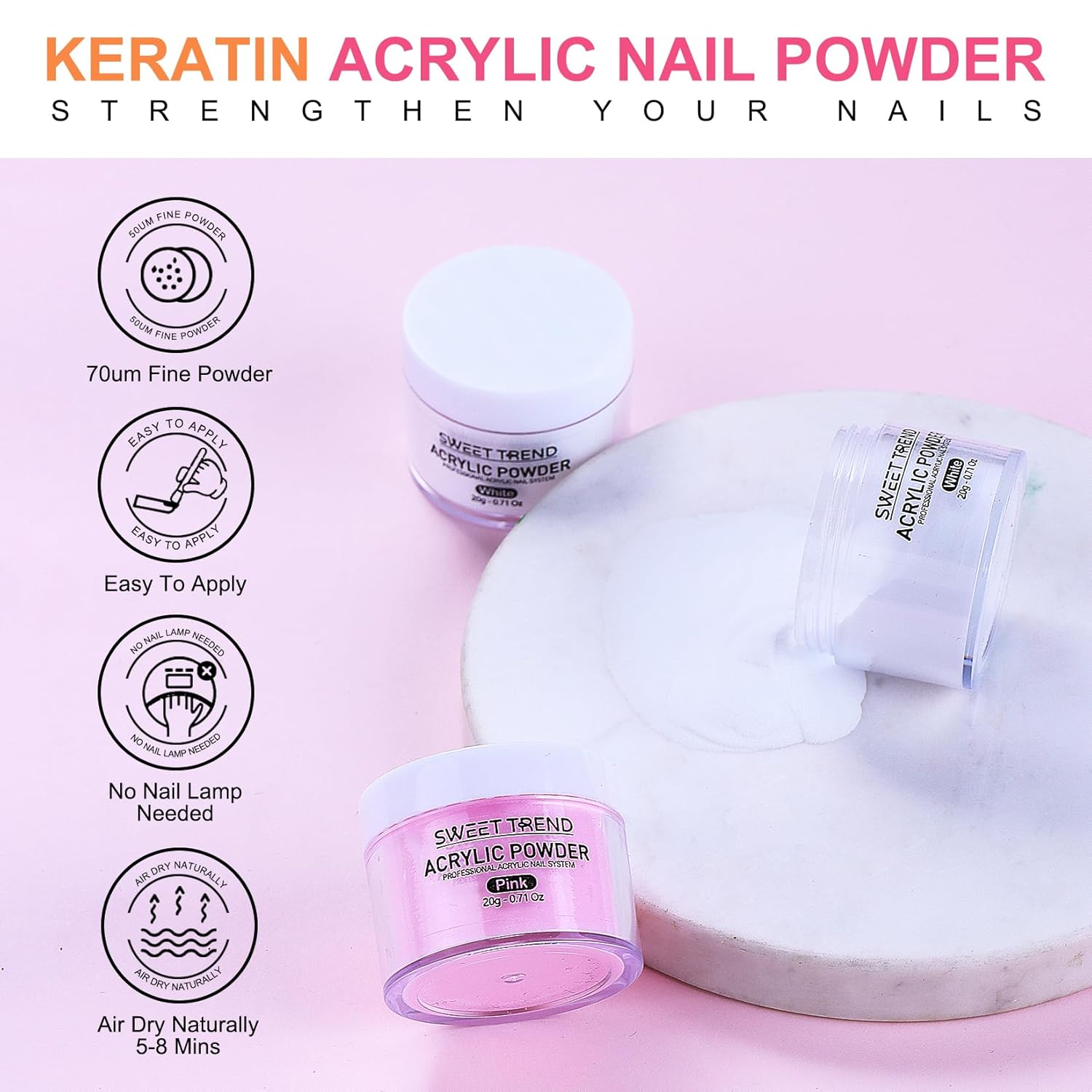 Acrylic Nail Kit with Everything: Beginners Set with Drill - Professional Acrylic Powder Glitter Monomer False Tips Top Base Coat Starter Kit - Full Decorations Nail Supplies for Nail Extensions Gift - Image 3