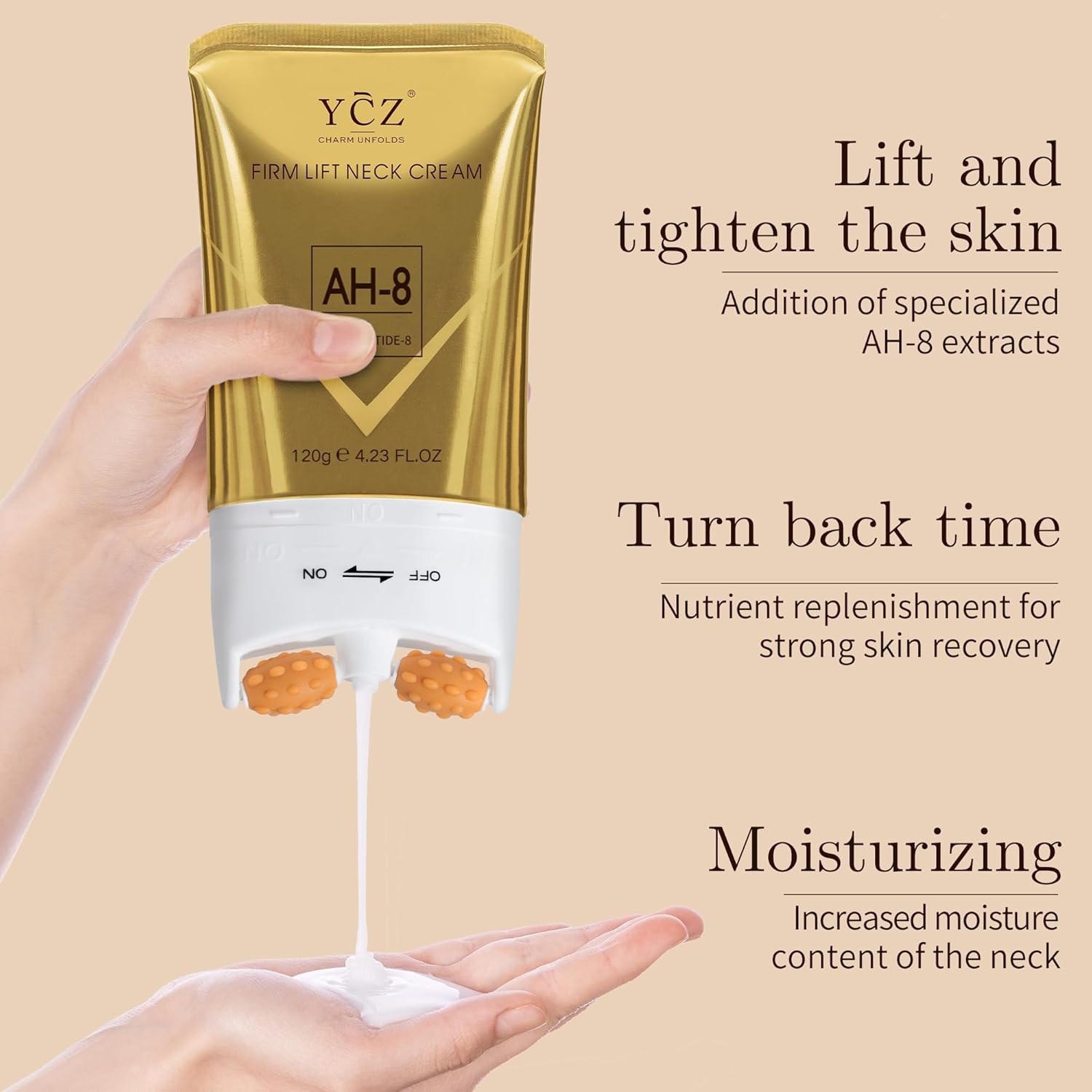 Ycz AH-8 Firming Neck Cream for Crepey Skin Body Care Comfort, Contains Hexapeptide, Moisturizing, Tightening Lotions Cosmetic Skin Care Skin Repair - Image 4