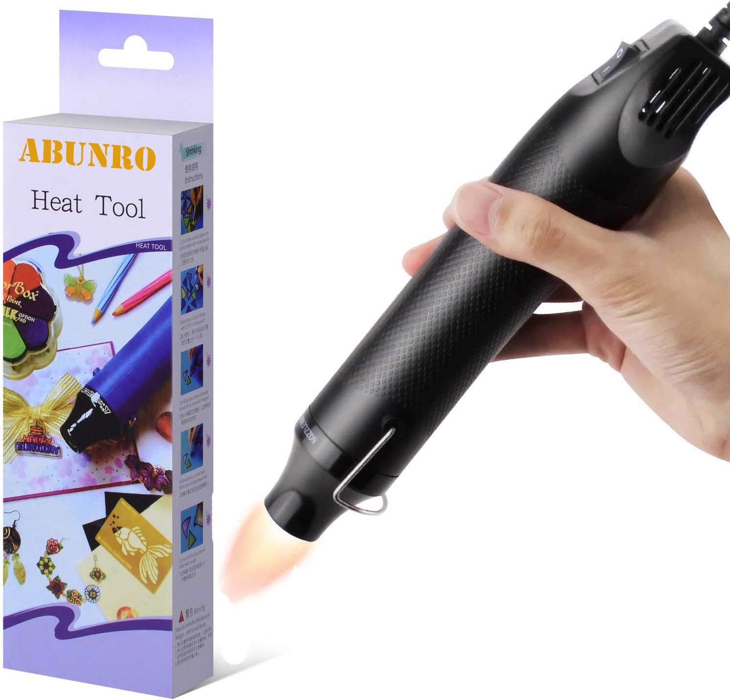 Heat Gun for crafts, 6.6ft Cable 300W Dual-Temperature Portable Hot Air Gun for DIY Craft Embossing, Shrink Wrapping PVC, Drying Paint, Clay, Rubber Stamp, Multi Function Hand-hold Heat Tools - Image 7