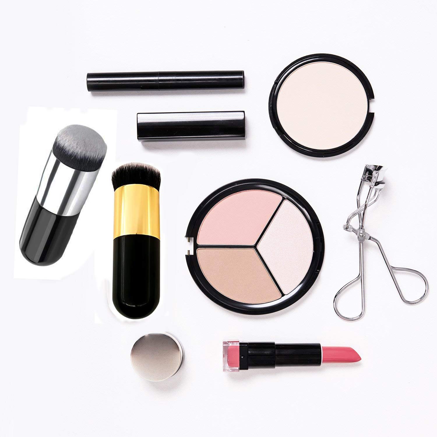 2 Pieces Foundation Brush, Chubby Makeup Brush, Suit For Blending Liquid, Cream or Flawless Powder Cosmetics(Golden & Silver) - Image 5