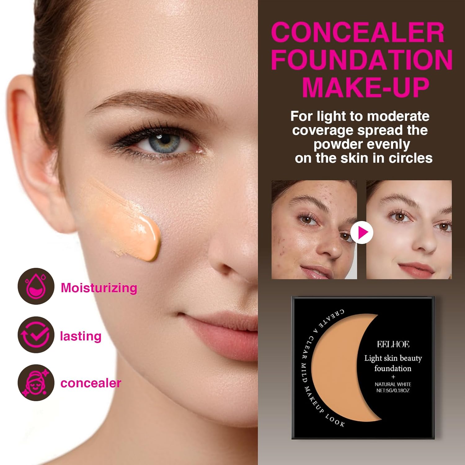 Inauguratei Under Eye Brightener,Neutraln Under Eye Brightener,Eye Brightener,Under Eye Concealer, Color Corrector For Dark Circles, Waterproof Under Eye CC Concealer (Beige, 1PCS) - Image 4