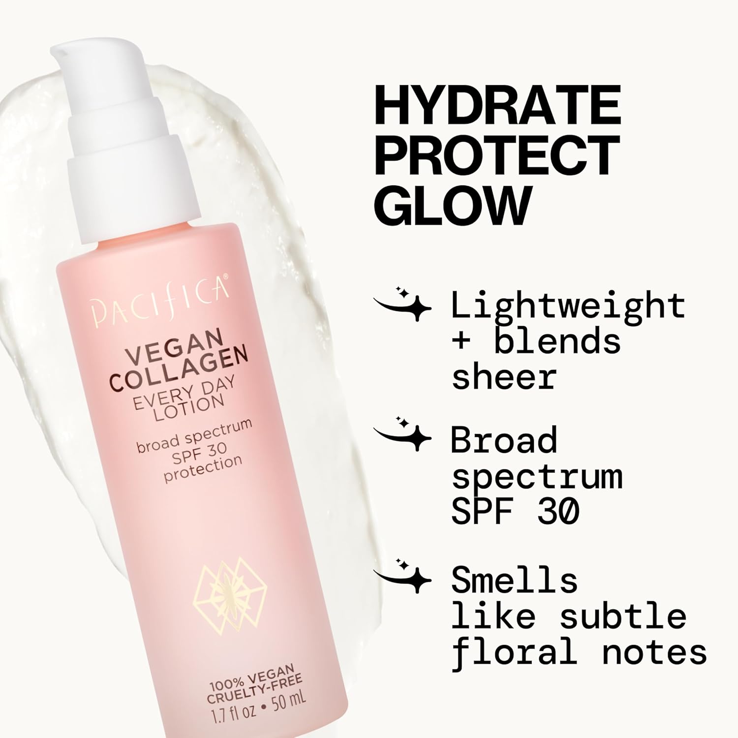 Pacifica Beauty Vegan Collagen SPF 30 Broad Spectrum Sunscreen Every Day Face Lotion, UVA/UVB Protection for All Skin Types, Lightweight, Moisturizing & Hydrating, Cruelty Free, White, 1.7 Fl Oz - Image 3