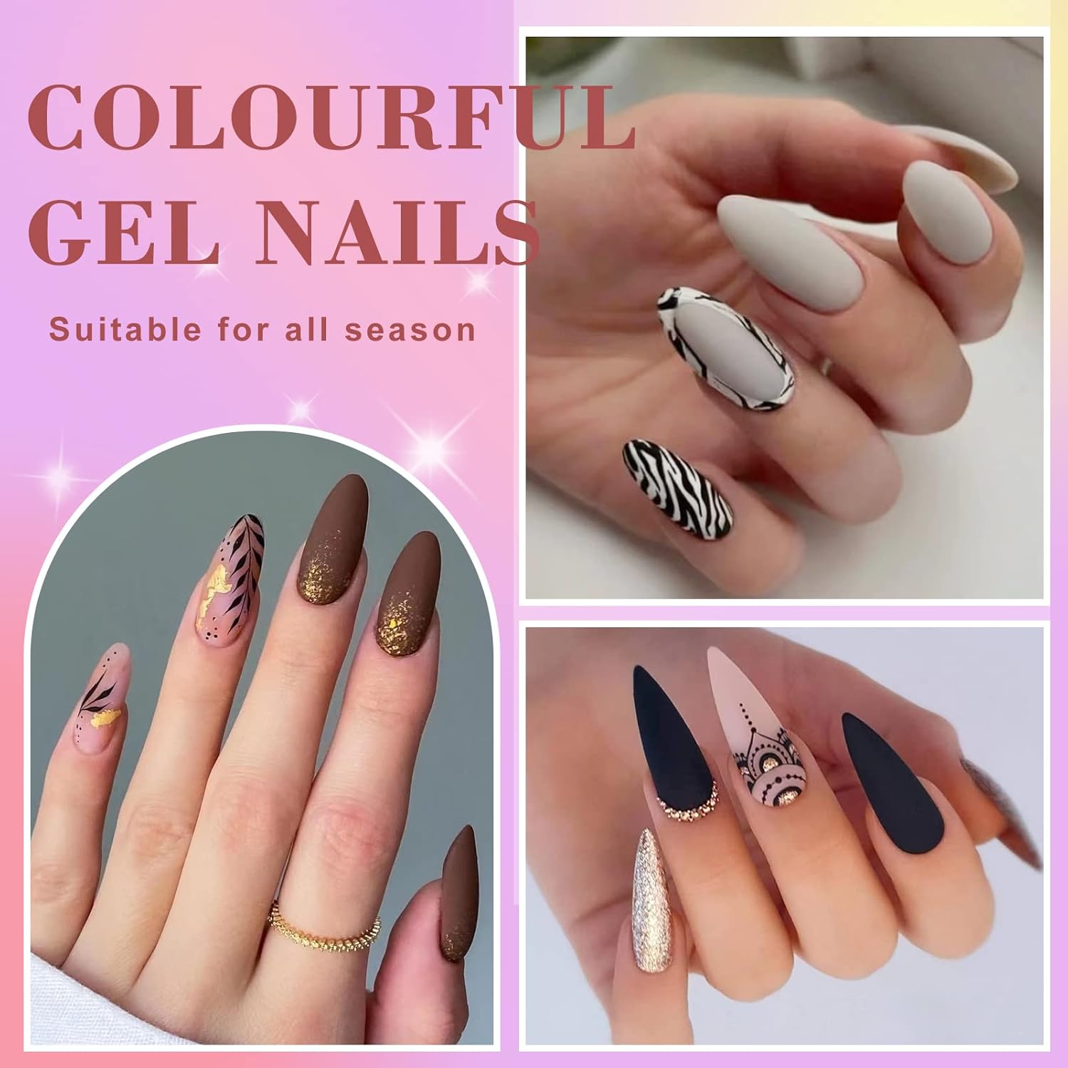 Arte Clavo Gel Nail Polish Set 6PCS Nude Pink Gray Neutral Gel Polish kit All Seasons Suitable Wedding Holiday Soak Off Nail Polish DIY Salon Manicure Set For Women Girls 629… - Image 3