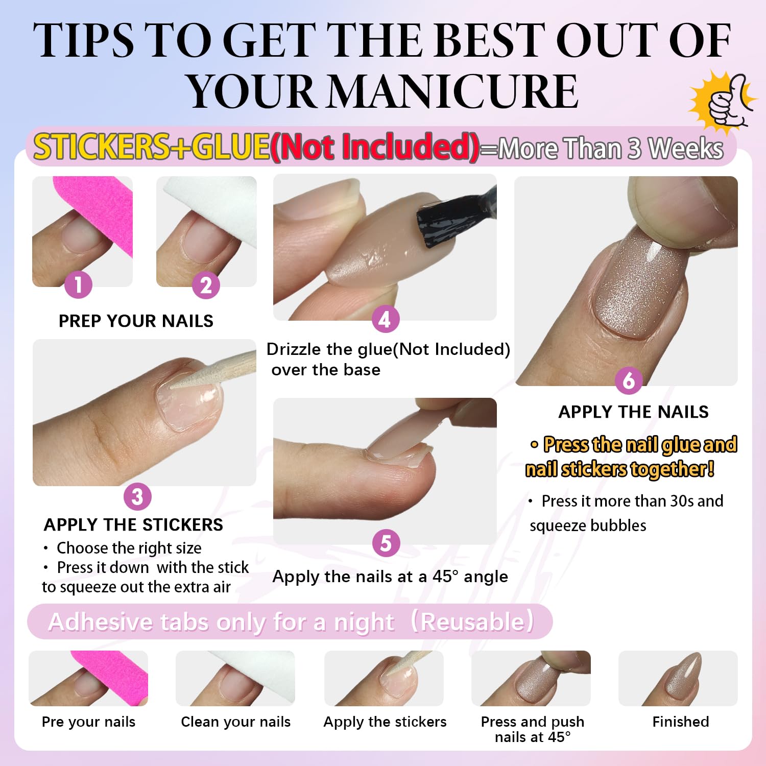KQueenest Cat Eye Press on Nails Almond Shape, 30 Pcs Glitter Baby Blue Fake Nails Medium, Thick Sparkly Glass Nails Press on, Shiny Acrylic Nails, Cute Bling Stick on Nails for Women - Image 5
