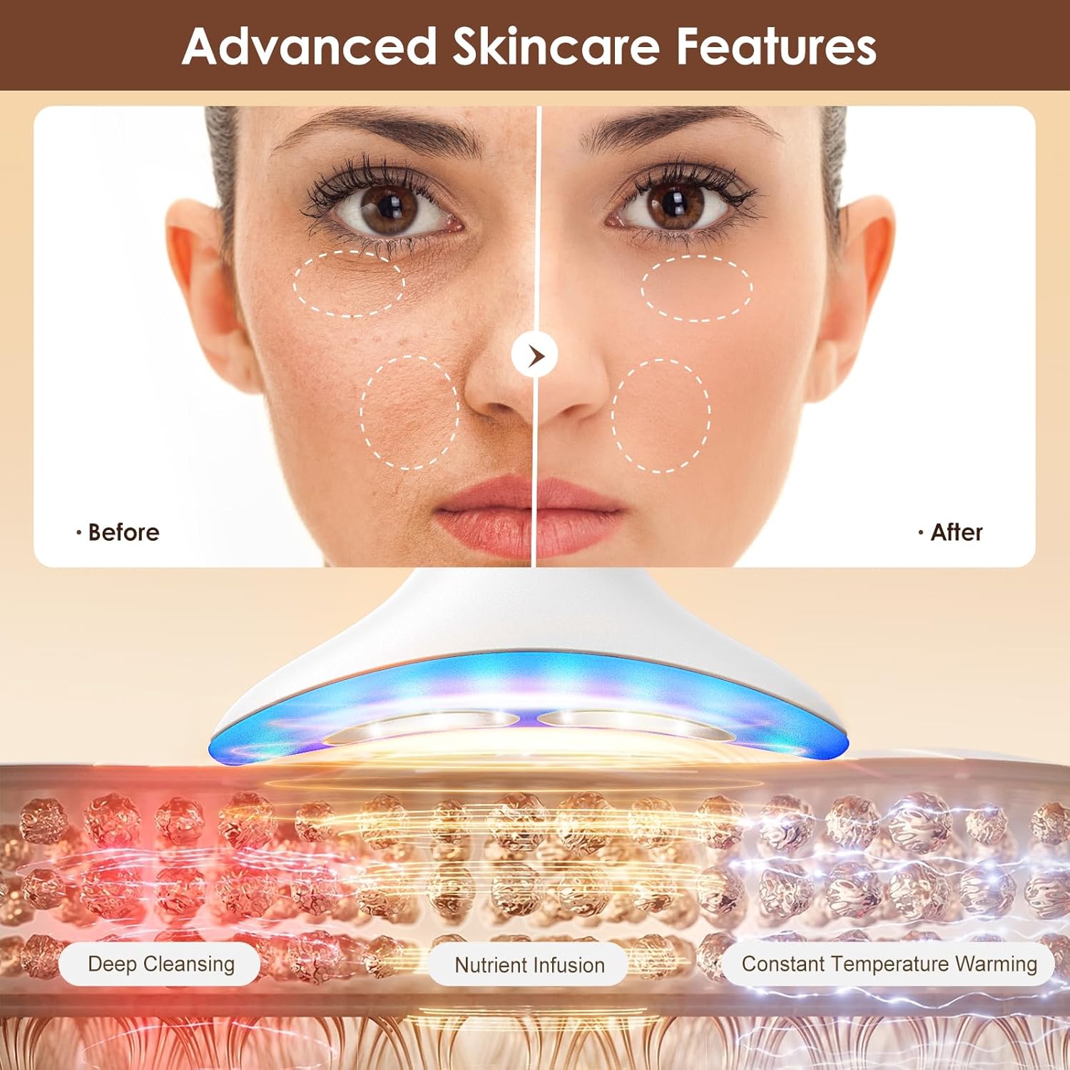 Facial and Neck Massager for Face, Neck - Skin Lifting & Firming - Wrinkle & Dark Circle Reducer - at Home Skin Care Face Sculpting Tool and Neck Massager-White - Image 4