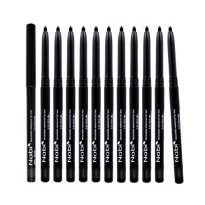 Nabi Retractable Waterproof Eyeliner Pencil – 12‑Pack Smudge‑Proof, Long‑Lasting & Hypoallergenic Professional Makeup Eyeliner for Sensitive Eyes